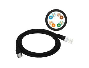 Patch-cord U/UTP kat.5e PVC 2.0m czarny KKU5CZA2