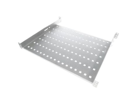 Półka stała 19 1U głęb. 650mm, kolor szara, 4 punkty mocowania SA-P-19-1U-650-4-S