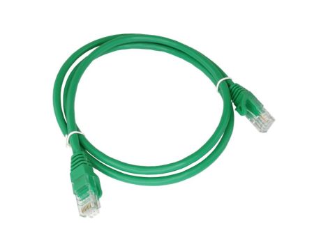 Patch-cord U/UTP kat.5e PVC 0.25m zielony KKU5ZIE0.25