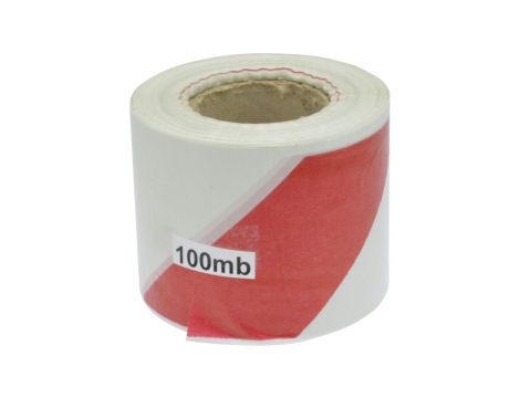 Folia ostrzegawcza BIAŁO-CZERWONA 8cm/ 100m