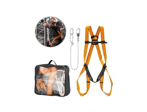 Zestaw asekuracyjny: szelki bezpieczeństwa + linka bez amortyzatora NEO 97-100