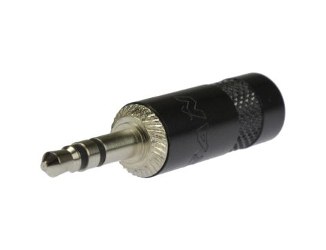 REAN Wtyk Audio AUX mini Jack 3,5mm Stereo na kabel do 4,5mm niklowany czarny NYS231B