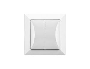 OPAL Wyłącznik podwójny świecznikowy z podświetleniem biały WP-2 Op/S BI