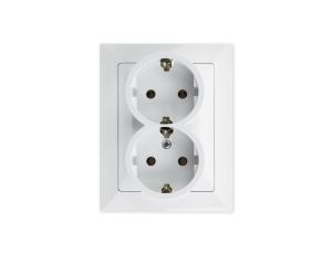 OPAL Gniazdo podwójne z uziemieniem Schuko GPt-7 Op BI