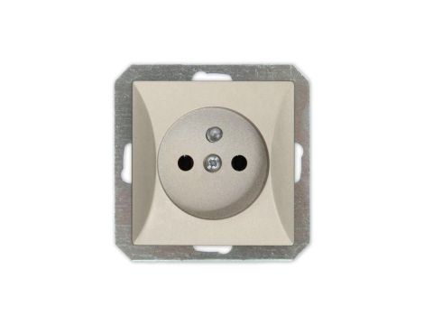 OPAL Gniazdo pojedyncze z uziemieniem do ramki satyna GPt-16/m Op PI