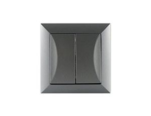 OPAL Wyłącznik łącznik podwójny świecznikowy grafit WP-2 Op GR