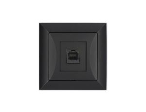 OPAL Gniazdo komputerowe RJ45 8pin zacisk krone LSA+ czarny mat GTP-12 Op CZ/MAT