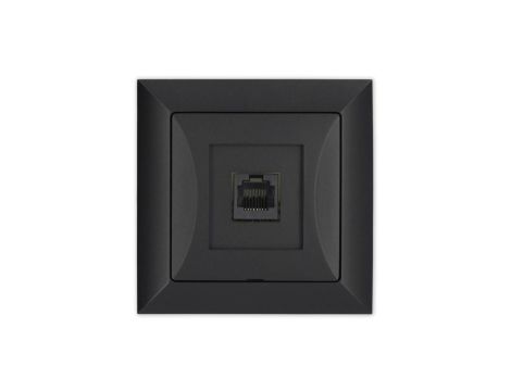 OPAL Gniazdo komputerowe RJ45 8pin zacisk krone LSA+ czarny mat GTP-12 Op CZ/MAT