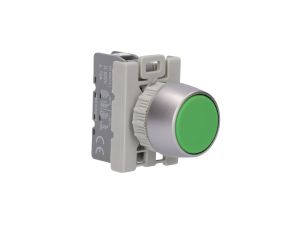 Przycisk sterowniczy z guzikiem krytym 10A z samopowrotem IP65 ZIELONY SP22-KZ-10