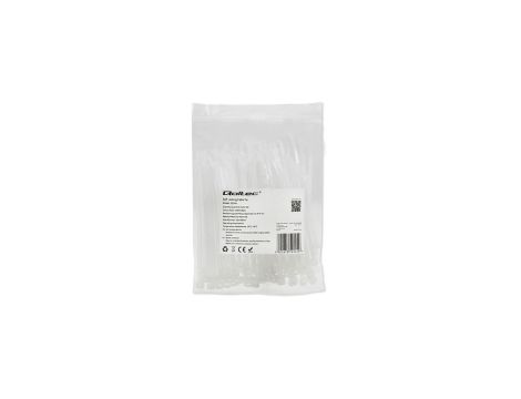 Qoltec Opaski zaciskowe Trytki kablowe 3.6*100mm 100 szt. Nylon66 UV Białe