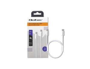 Qoltec Kabel USB 2.0 typ C USB 2.0 typ C 60W QC 3.0 PD 1m Biały
