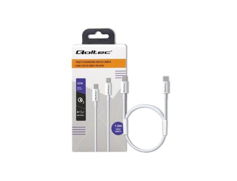 Qoltec Kabel USB 2.0 typ C USB 2.0 typ C 60W QC 3.0 PD 1.5m Biały