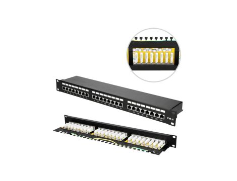 Patchpanel 24 porty Extralink CAT6 STP V2