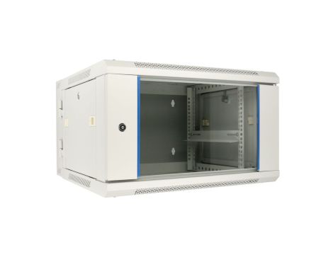 Szafa rack montowana na ścianie, dwusekcyjna Extralink 6U 600x600 AZH Szara