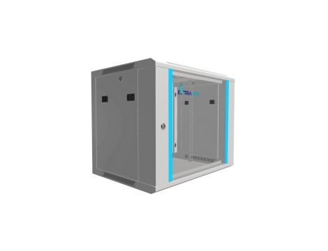 Szafa rack montowana na ścianie Extralink 9U 600x450 Szara