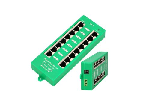 Gigabit PoE Injector Aktywny, 8 portów Gigabit 802.3at/af, Mode A Extralink 8 Portowy