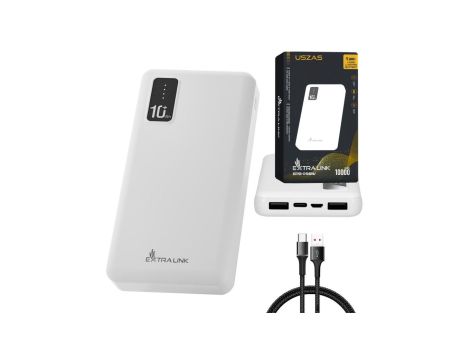 Powerbank Power bank, USB-C Extralink EPB-098W 10000mAh Biały