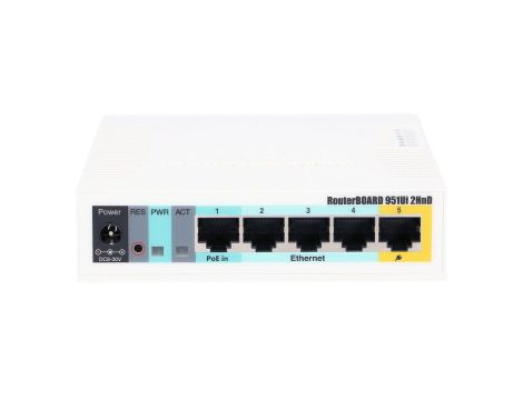 Router WiFi 2,4GHz, 5x RJ45 100Mb/s, 1x USB MikroTik RB951Ui-2HnD