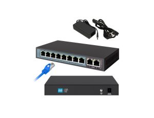 Switch PoE 8x 100Mb/s PoE/PoE+, 2x RJ45 Uplink 100Mb/s, 96W Extralink CERES