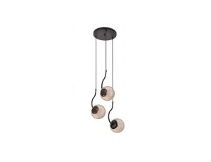 Nowoczesna lampa wisząca HOOK z trzema szklanymi kulami czarna LP-125/3P BK Light Prestige