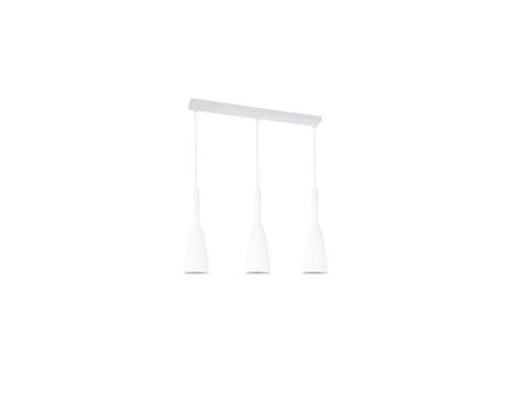 Lampa wisząca SOLIN z trzema kloszami w kształcie tubek biała nad stół LP-181/3L WH Light Prestige