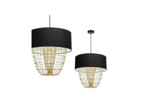 Lampa wisząca ALMERIA BLACK/GOLD 1xE27 MLP6442 Milagro
