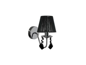 Kinkiet Mona czarny w stylu glamour z ozdobnymi kryształkami LP-5005/1W czarny Light Prestige