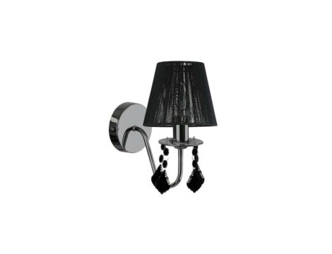 Kinkiet Mona czarny w stylu glamour z ozdobnymi kryształkami LP-5005/1W czarny Light Prestige