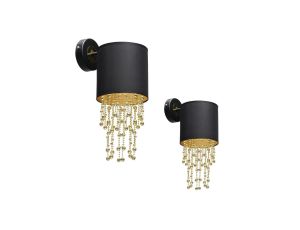 Kinkiet ALMERIA BLACK/GOLD 1xE27 MLP6438 Milagro