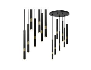 Lampa wisząca MONZA BLACK / GOLD 7xG9 8W MLP6385 Milagro