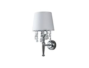 Klasyczny kinkiet VIGO w stylu glamour z kryształkami i kloszem LP-0412/1W WH Light Prestige