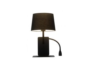 Kinkiet DAKOTA z półeczką i ramieniem do czytania do sypialni prawy LP-2121/1W R BK Light Prestige