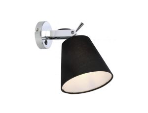 Klasyczny kinkiet BALI z chromowanym ramieniem i czarnym kloszem LP-5031/1W BK Light Prestige