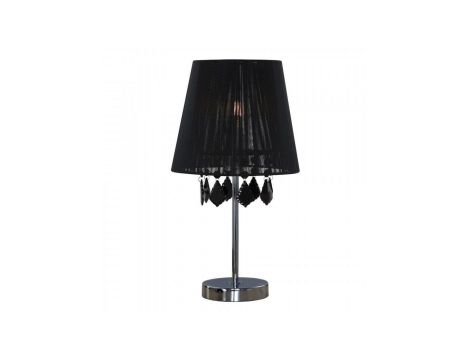 Lampka nocna klasyczna z czarnym kloszem do pomieszczeń glamour LP-5005/1TS czarna Light Prestige