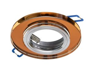 Oczko sufitowe szklane OKRĄGŁE. Kolor: BURSZTYN EKOS207 Milagro