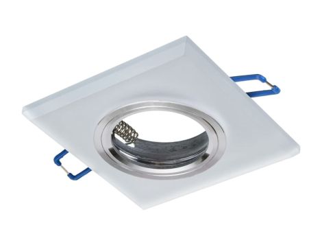 Oczko sufitowe szklane KWADRATOWE. Kolor: BIAŁY EKOS208 Milagro