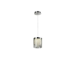 Lampa wisząca z kryształkami w szklanej tubie CANTOS do jadalni LP-1114/1P Light Prestige
