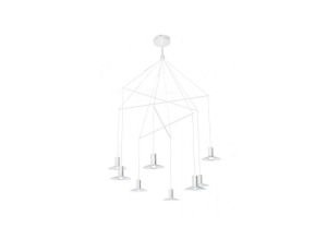 Lampa wisząca HAT biała 8xLED geometryczna konstrukcja LP-1661/8P WH Light Prestige