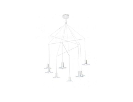 Lampa wisząca HAT biała 8xLED geometryczna konstrukcja LP-1661/8P WH Light Prestige