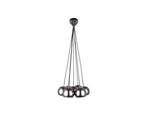 Lampa wisząca Punto z 7 grafitowymi koszami do jadalni na E14 LP-22872/7P grafit Light Prestige