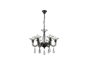Nowoczesny żyrandol świecznik TARRAGONA czarny do designerskiego salonu LP-6756/6P Light Prestige