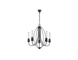 Loftowy dekoracyjny żyrandol do salonu czarny 5xE27 LP-6704/5P Light Prestige