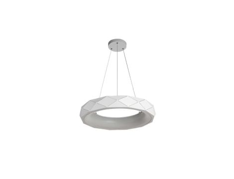 Stylowa lampa wisząca Reus LED z dekoracyjnym białym kloszem do jadalni LP-8069/1P LED WH Light Prestige