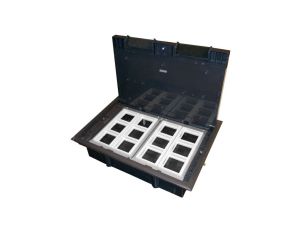 Puszka podłogowa (floorbox) 12M (45x45) regulowana głębokość, do podłogi technicznej (wylewka opcjonalnie) PP003