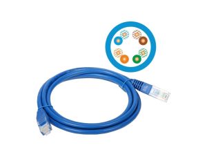 Patch-cord U/UTP kat.5e PVC 3.0m niebieski KKU5NIE3