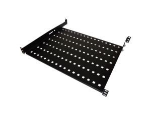 Półka stała 19 1U głęb. 550mm, czarna, 4 punkty mocowania SA-P-19-1U-550-4-C-02