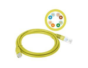 Patch-cord U/UTP kat.5e PVC 3.0m żółty KKU5ZOL3