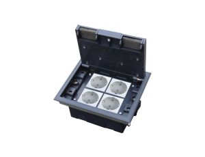 Puszka podłogowa (floorbox) 4M, (45x45), regulowana głębokość, do podłogi technicznej (wylewka opcjonalnie) PP004