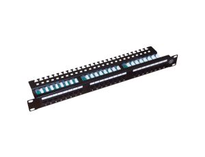 Patch panel UTP kat.5e 24 porty LSA z półką 1U/19 PK013