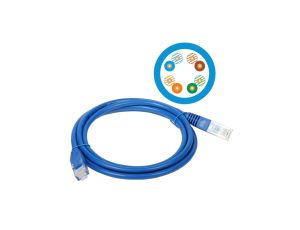 Patchcord UTP A-LAN KKU5NIE1 (RJ45 - RJ45 1m UTP kat. 5e kolor niebieski)